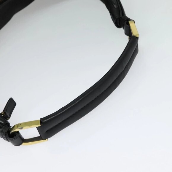 GUCCI Web Sherry Line Shoulder Bag Canvas Black Gold 73884 Auth gh324 - Picture 7 of 15